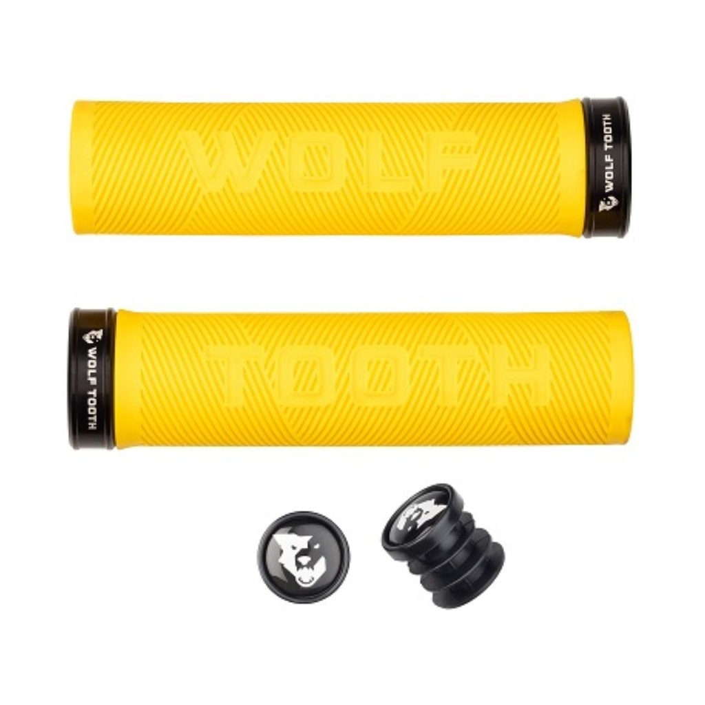 WOLFTOOTH ECHO LOCK-ON GRIPS COLOR AMARILLO-NEGRO