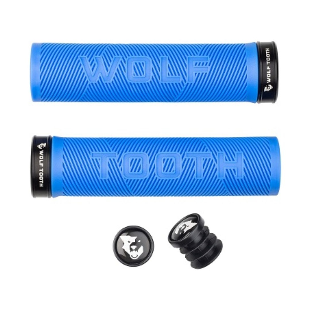WOLFTOOTH ECHO LOCK-ON GRIPS COLOR AZUL-NEGRO