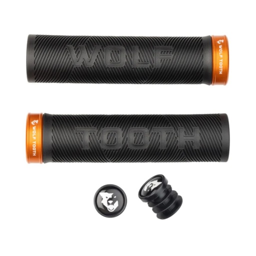 [WT-ECHO-BLK-ORG] WOLFTOOTH ECHO LOCK-ON GRIPS COLOR NEGRO-NARANJA