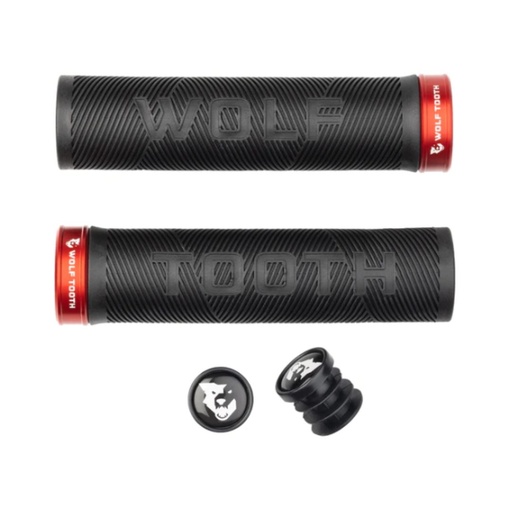 [WT-ECHO-BLK-RED] WOLFTOOTH ECHO LOCK-ON GRIPS COLOR NEGRO-ROJO